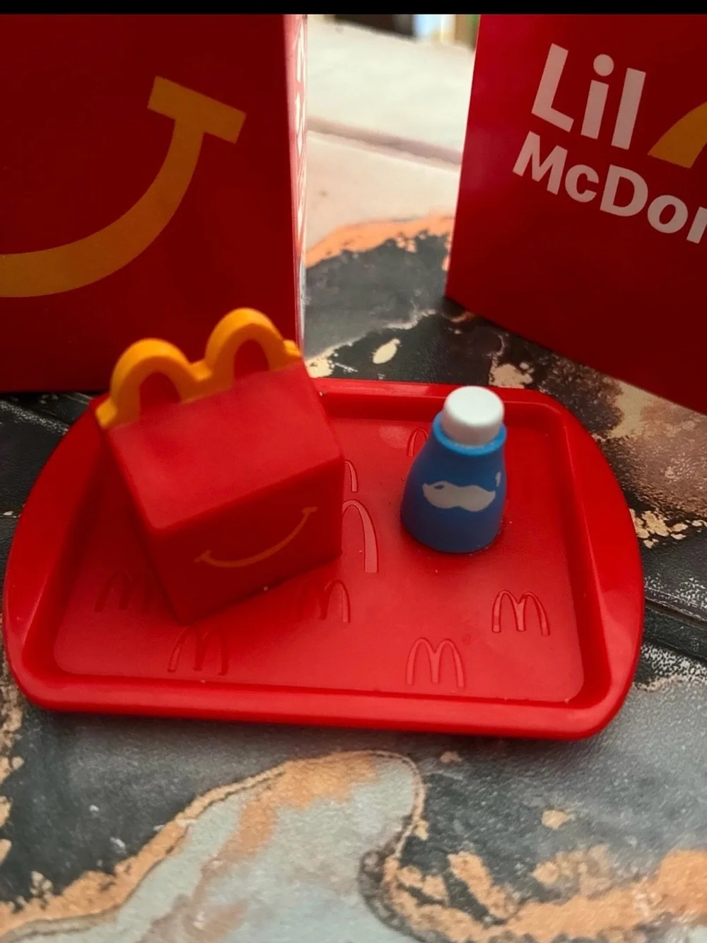 Lil McDonald’s Happy Meal Set w/ Box, Tray, Bag, Drink & Collector Guide